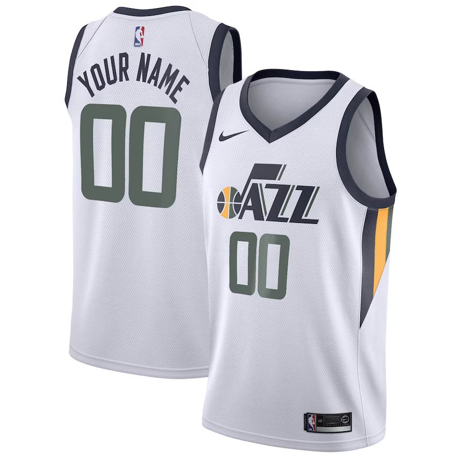 Men Utah Jazz Nike White Swingman Custom NBA Jersey->customized nba jersey->Custom Jersey